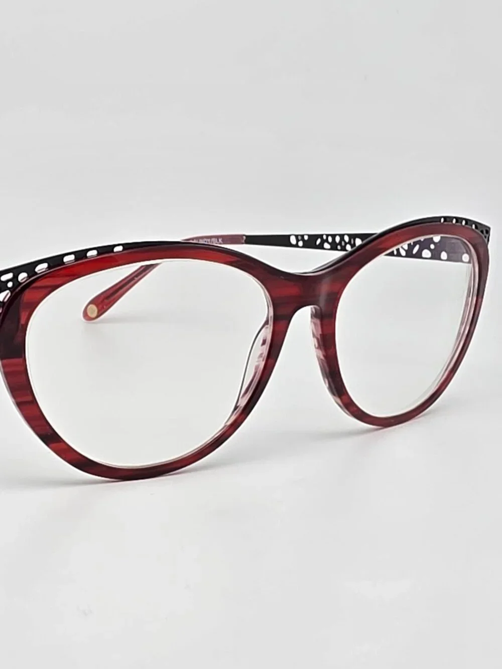 Valerie Spencer 9331 Burgundy Black Cat Eye Eyeglasses Frame w/ Case 52-16-140